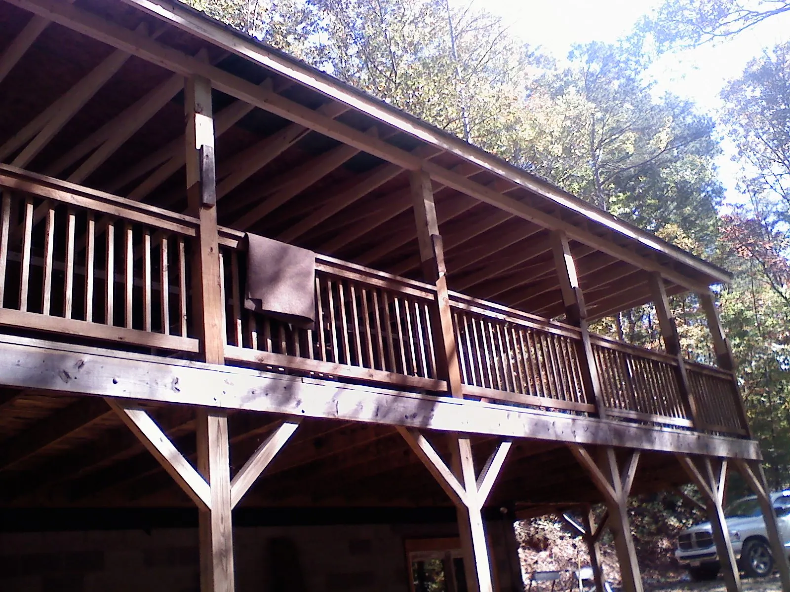 Timber framing under a new elevated porch and deck — Roof Leak Repair in Lutz by Roofing Brothers